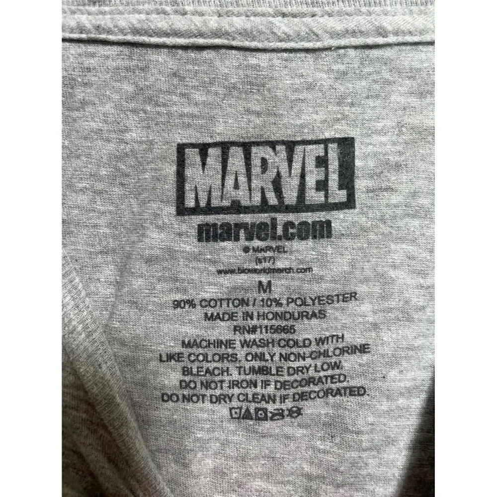 Marvel Comics DEADPOOL Face Logo Shirt Men Tee Black T-Shirt Cotton Medium - Picture 3 of 5
